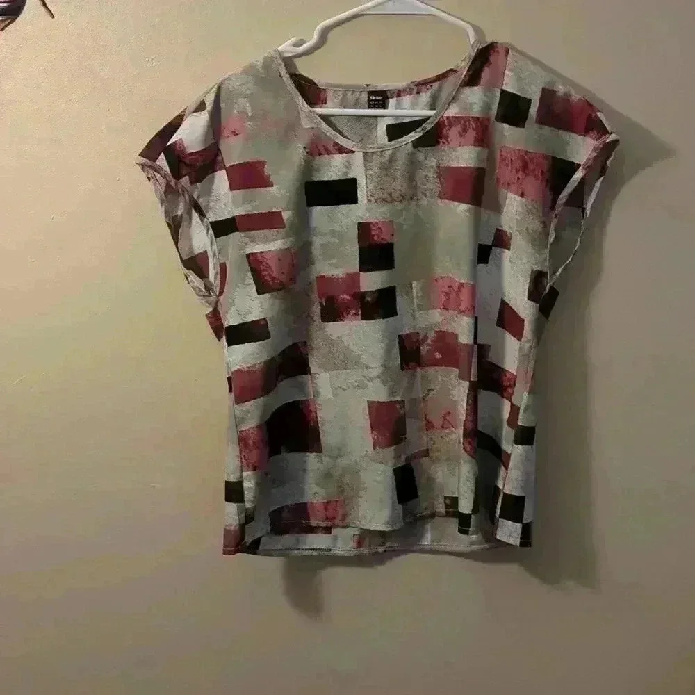 Skue,medium, blouse, pink/white